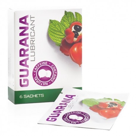 6 SAQUETAS DE LUBRIFICANTE À BASE DE ÁGUA GUARANA LUBRICANT